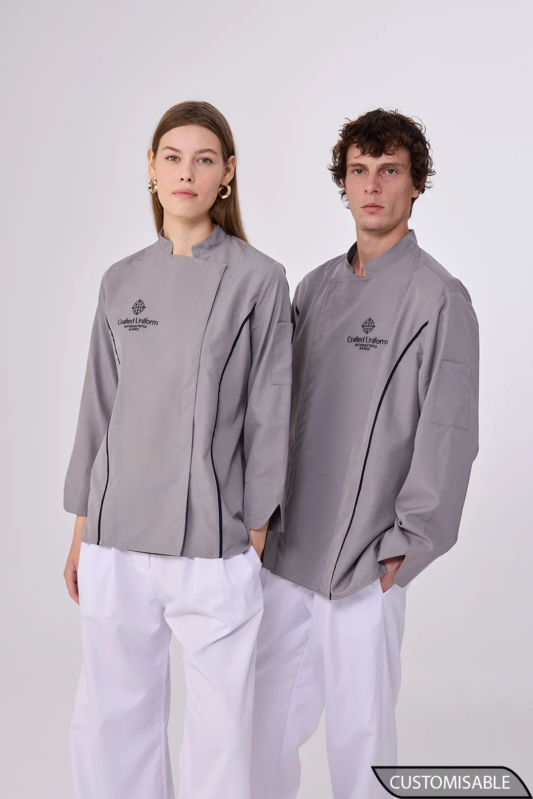 Bespoke cafe uniforms with branded aprons for barista and bakery staff