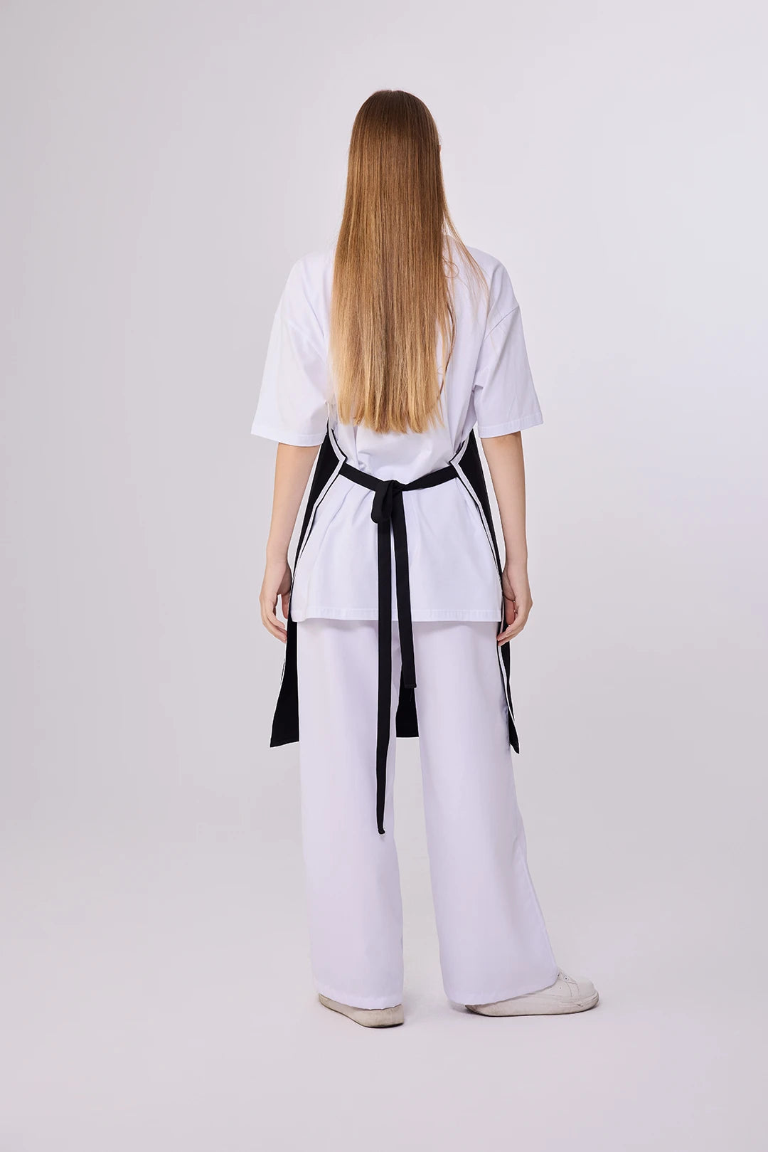 Custom Artistic Apron – Black and White Design With Culinary Illustration
