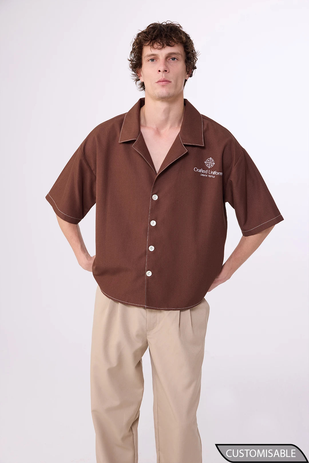 Custom Professional Work Shirt – Relaxed Short Sleeve With Brand Detailing