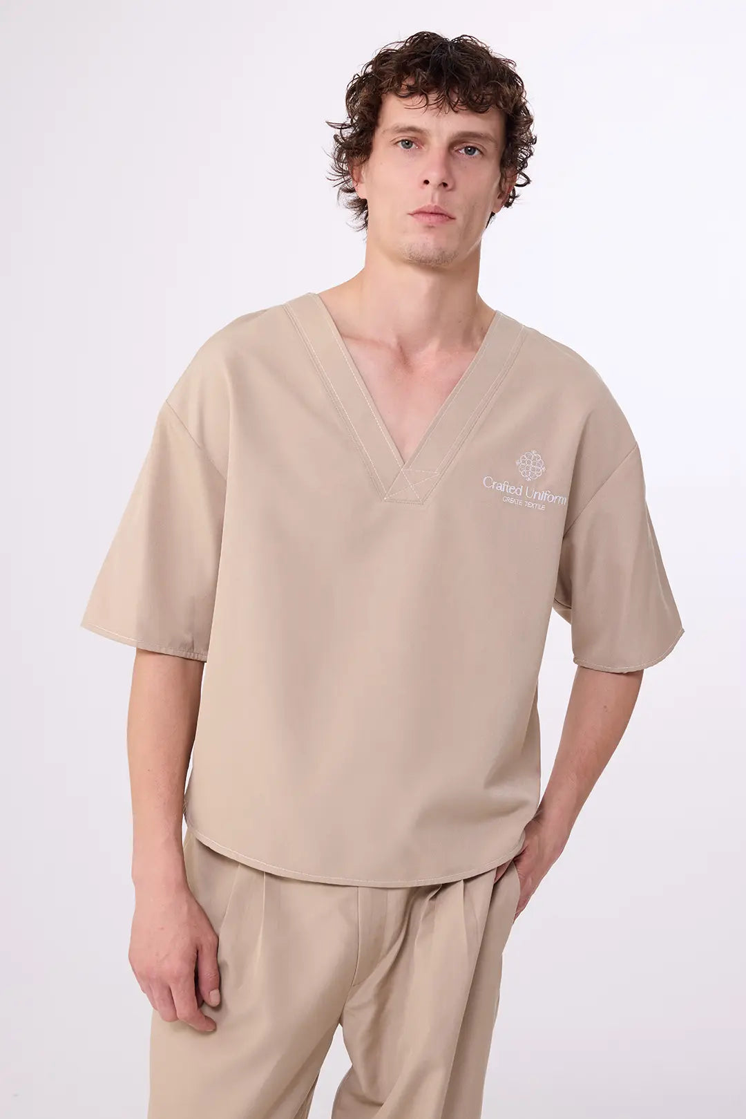 Custom V-Neck Uniform Set – Lightweight Professional Wear With Branding Options