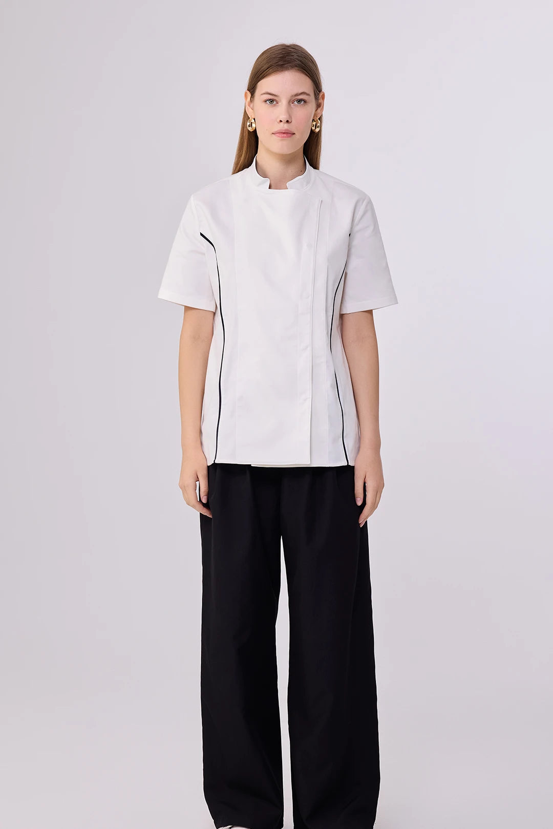 Custom White Chef Jacket – Short Sleeve Professional Kitchen Uniforms