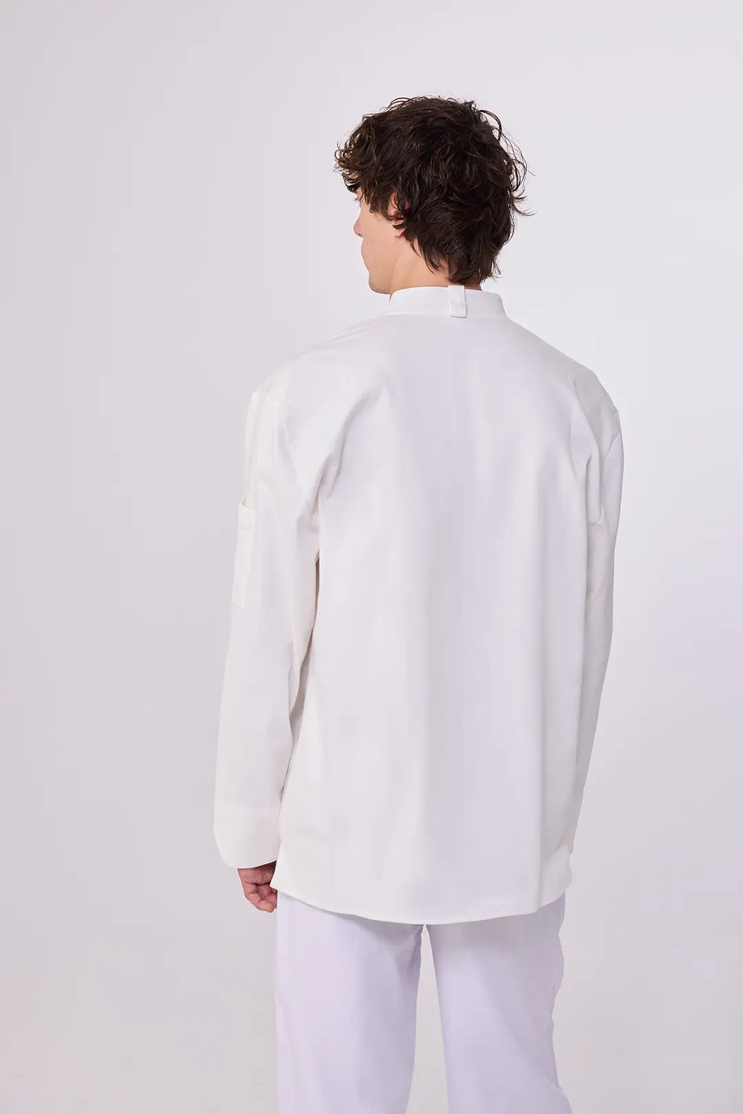 Custom White Chef Jacket – Refined Design With Black Piping Detail