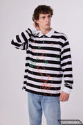 Custom Striped Polo Shirt – Artistic Embroidered Style for Bold Brand Identity