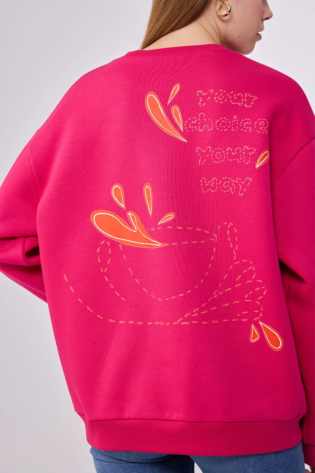 Custom Graphic Coffee Sweatshirt – Oversized Fit With Motivational Detail