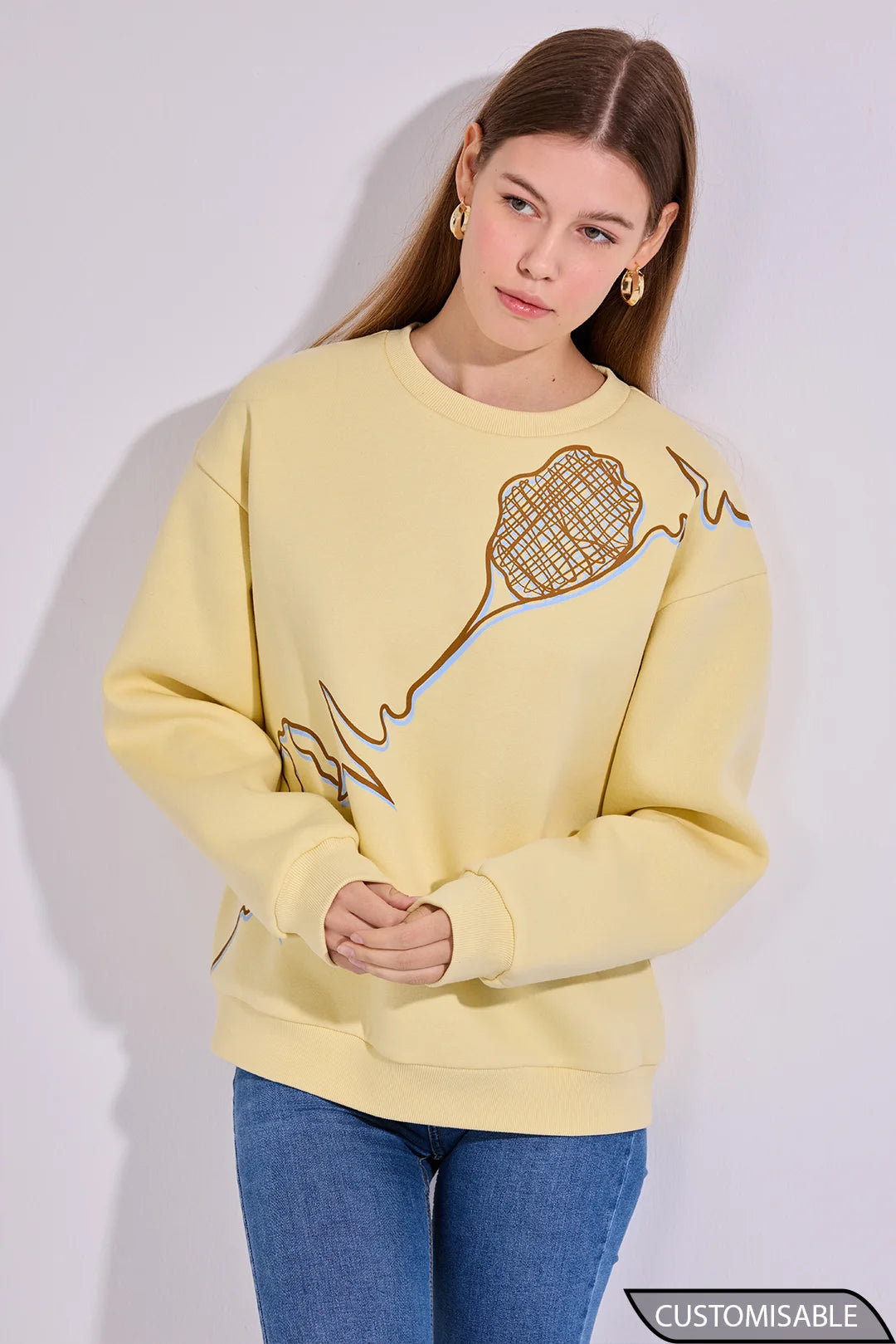 Custom Tennis Graphic Sweatshirt – PastelCourt Oversized Crew