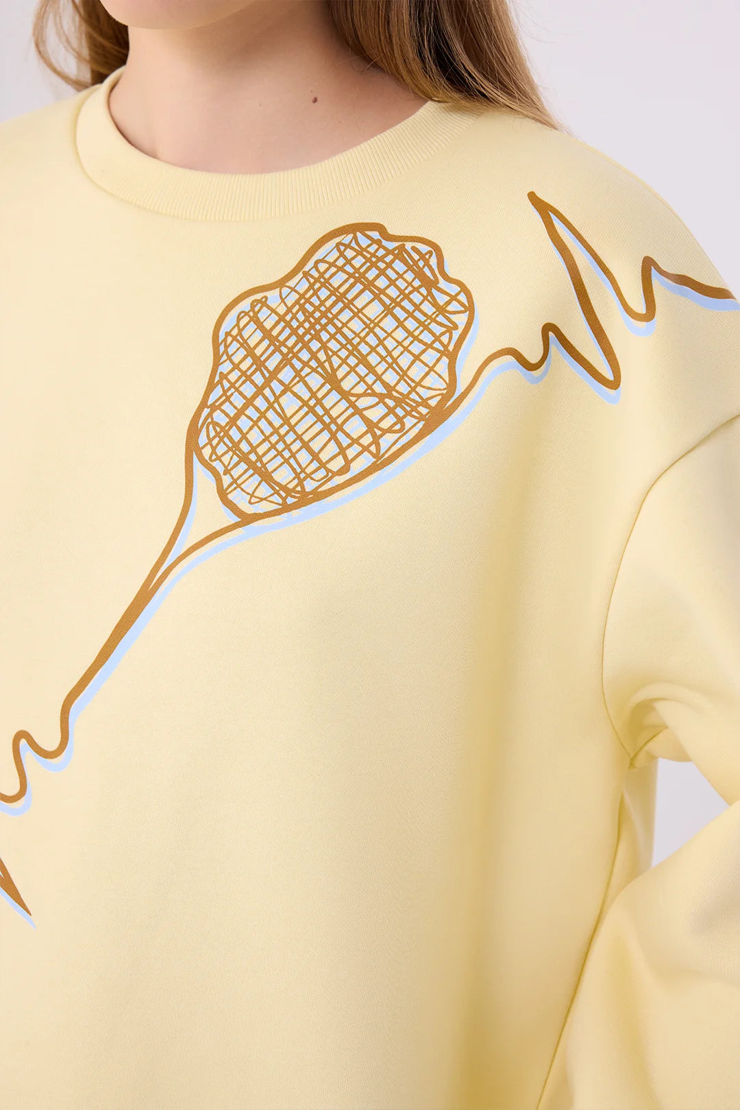 Custom Tennis Graphic Sweatshirt – PastelCourt Oversized Crew